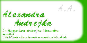 alexandra andrejka business card